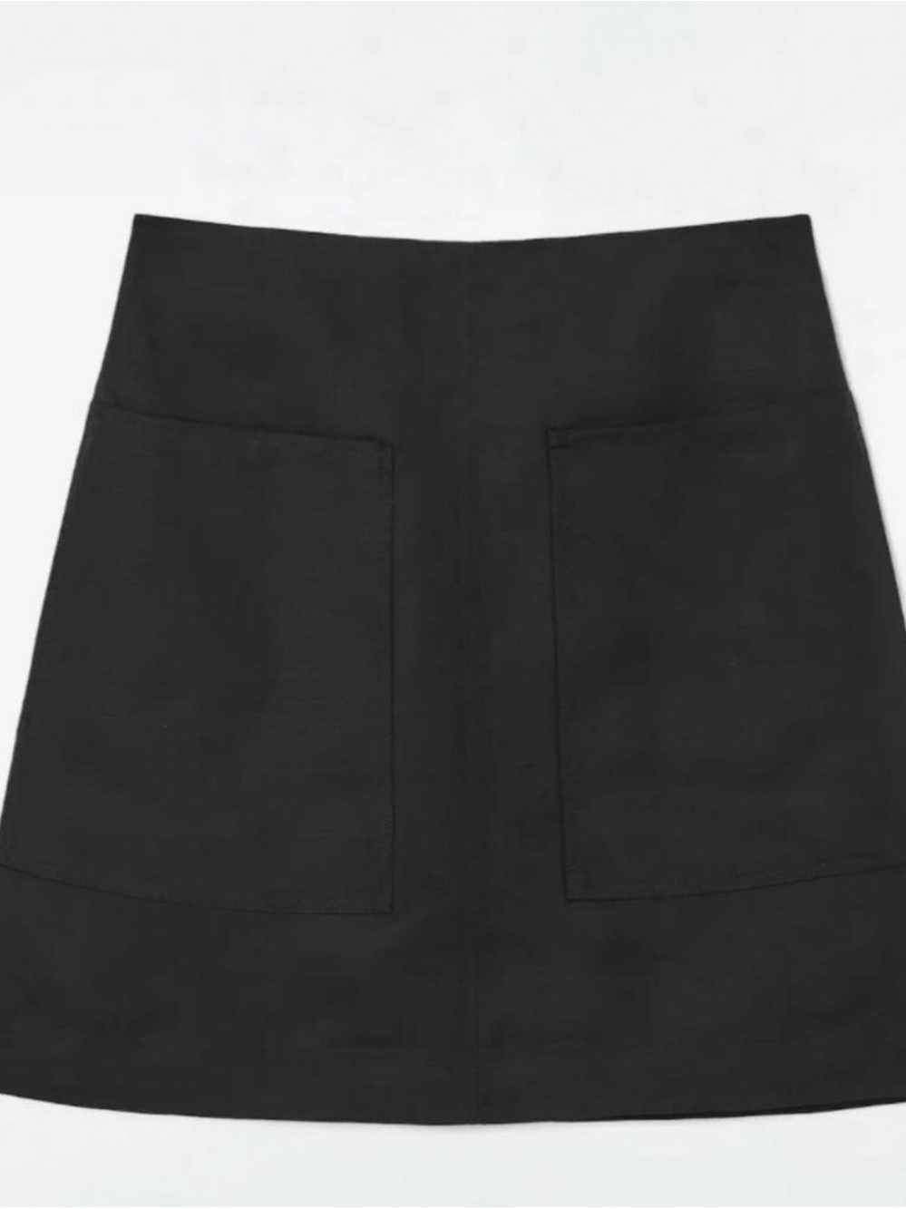 COS Black Midi A-Line Skirt with Front Patch Pockets